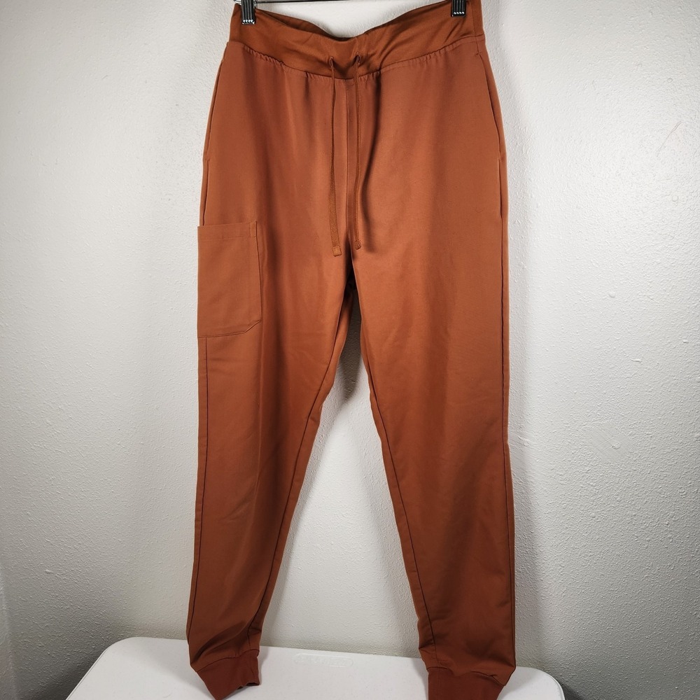 Mandala Women Scrub Size Small Tall Rust Jogger Drawstring Pants EUC